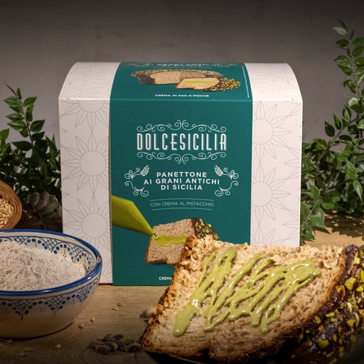 [6962] PANETTONI AI GRANI ANTICHI PISTACCHIO DOLCE SICILIA